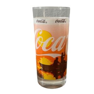 Coca-Cola Vintage America's Favorite Collector Glass Fishing Scene